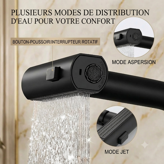 FlexiGrue – Robinet de cuisine extensible | 5 modes de jet | 4 finitions