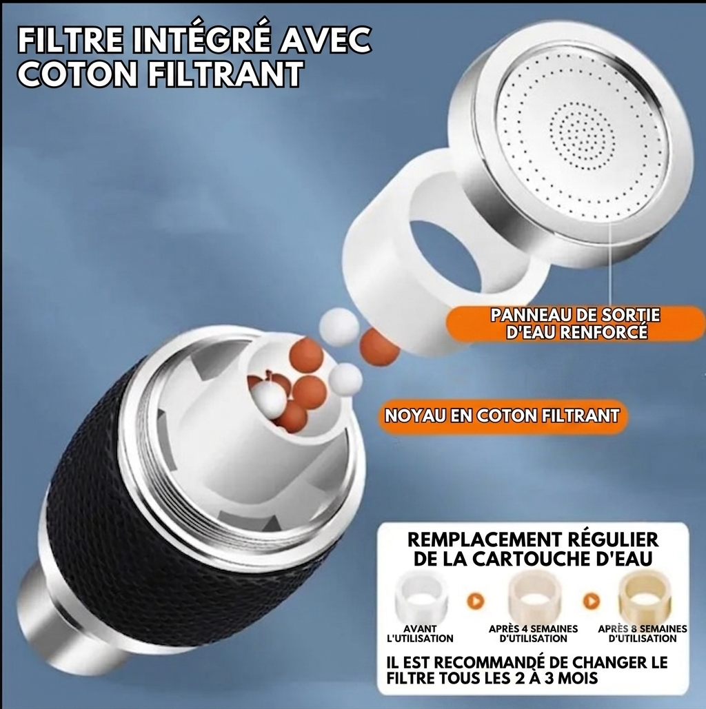 AquaTwist – Embout robinet pivotant 360° | Anti-éclaboussures | Installation universelle