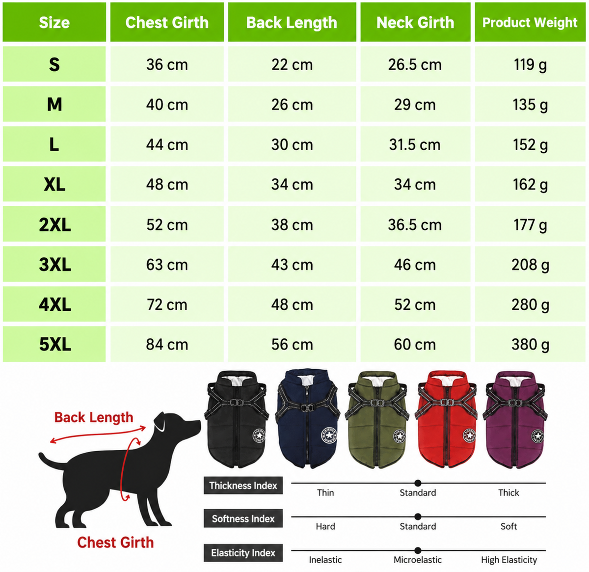 PawChic — Manteau Chien avec Harnais Intégré | Rembourré & Réfléchissant | 5 Coloris | S–5XL | Veromora