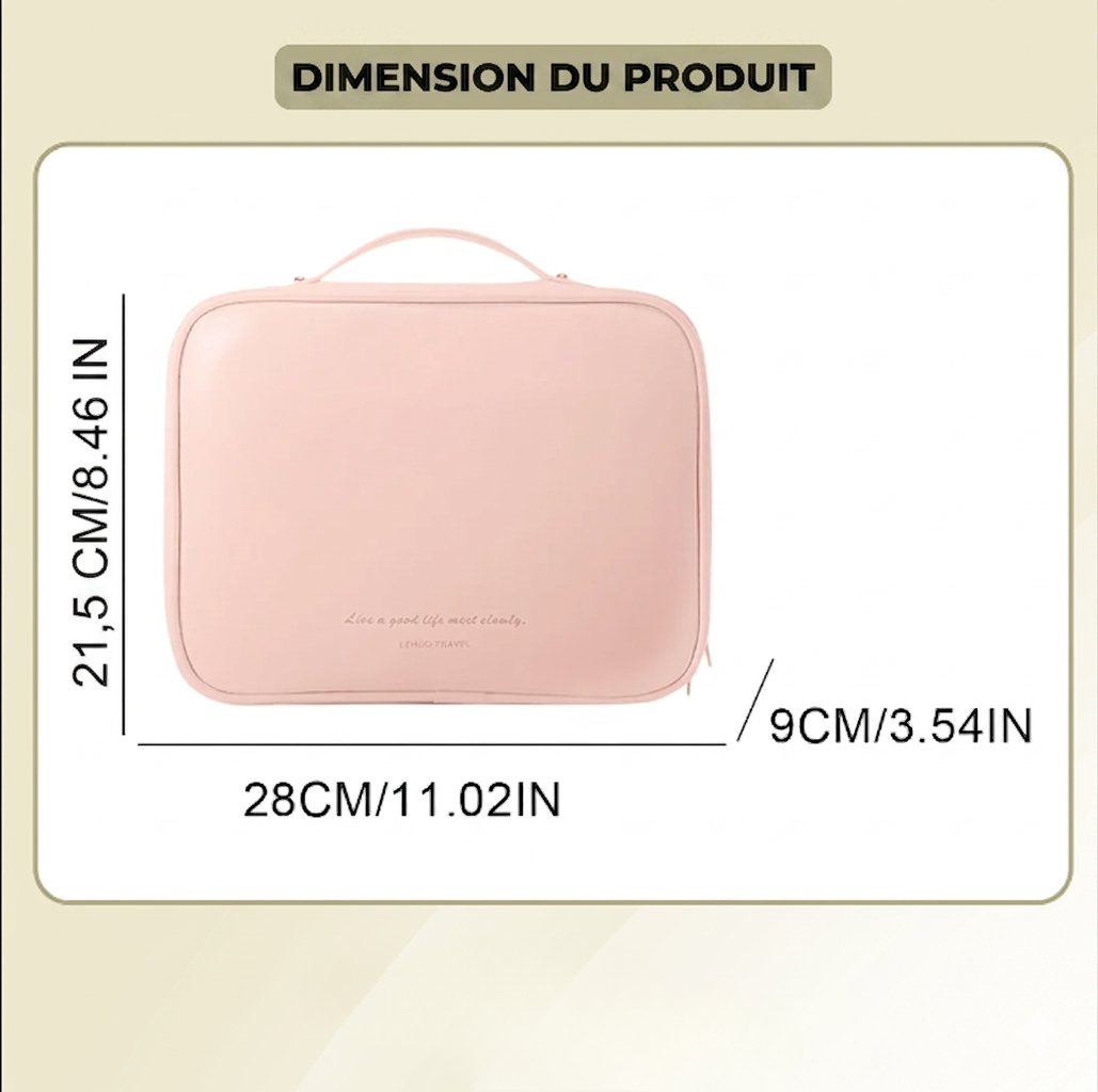TrousseGlam – Trousse de maquillage multi-compartiments | Cuir PU imperméable
