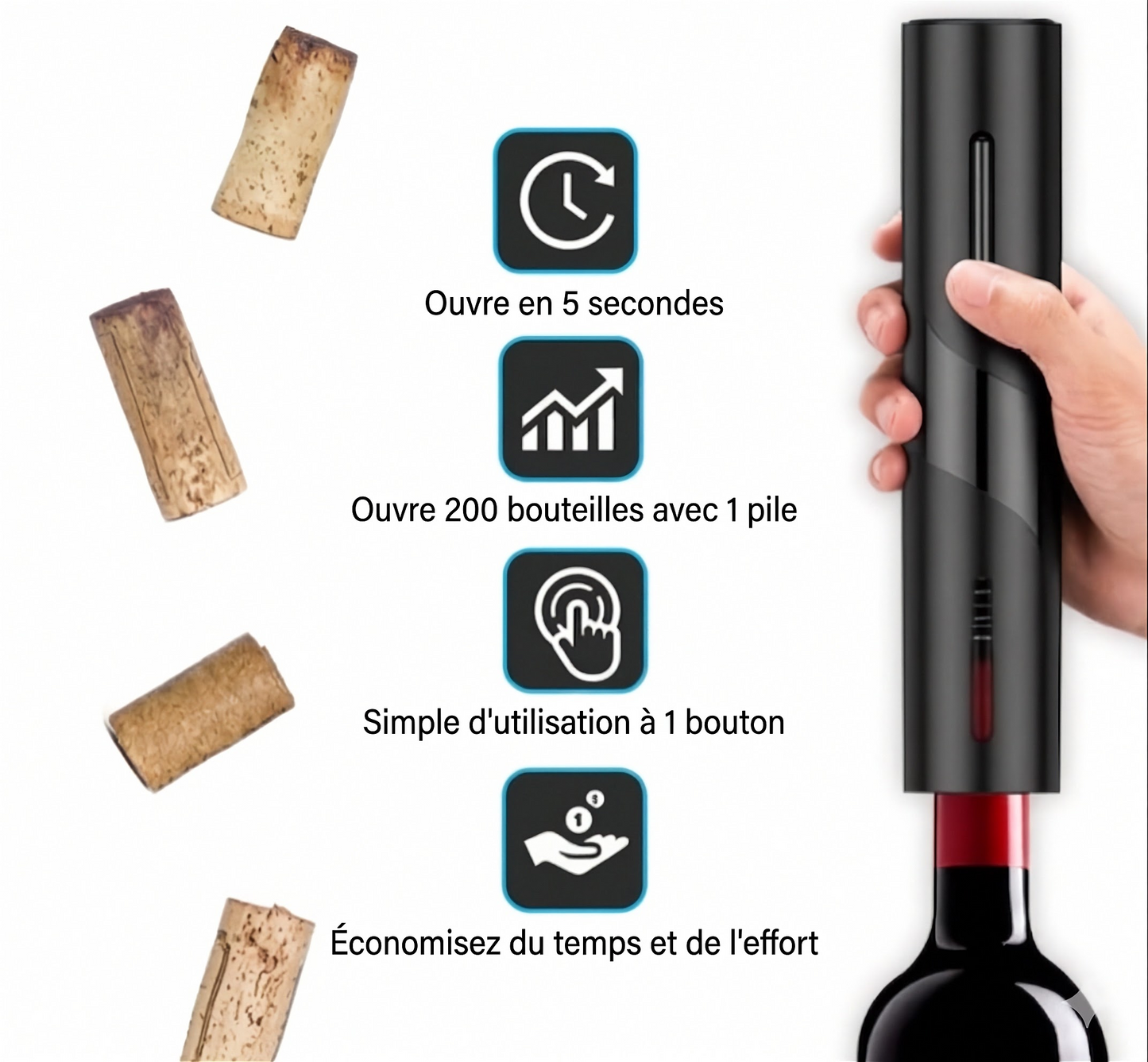 ElitePour – Tire-bouchon électrique rechargeable