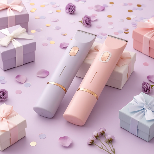 VelourSkin — Rasoir Électrique Intime Femme | Têtes 2-en-1 | Étanche IPX7 | Rechargeable USB-C | Veromora
