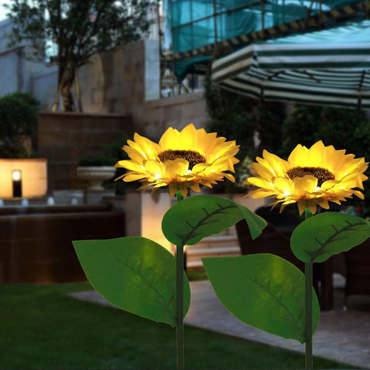 SolFleur — Lampe Solaire de Jardin en Forme de Tournesol | Étanche | Lumière Chaude | Veromora