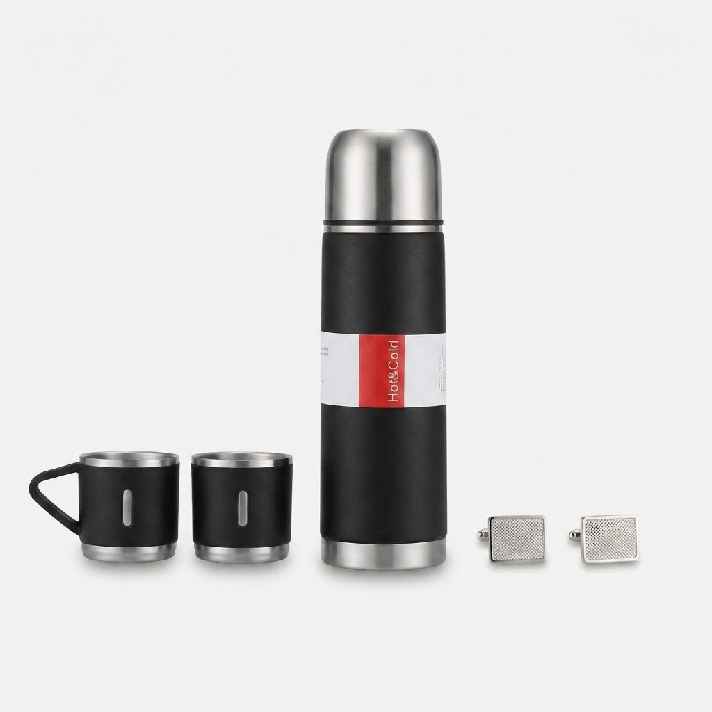Carafe - Isotherme 500 ml avec 3 Tasses Inox | Chaud & Froid 12h | 3 Coloris | Veromora