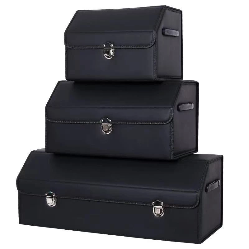 CoffreGo — Organisateur de Coffre de Voiture Pliable en Bois & Cuir | 3 Tailles | Veromora