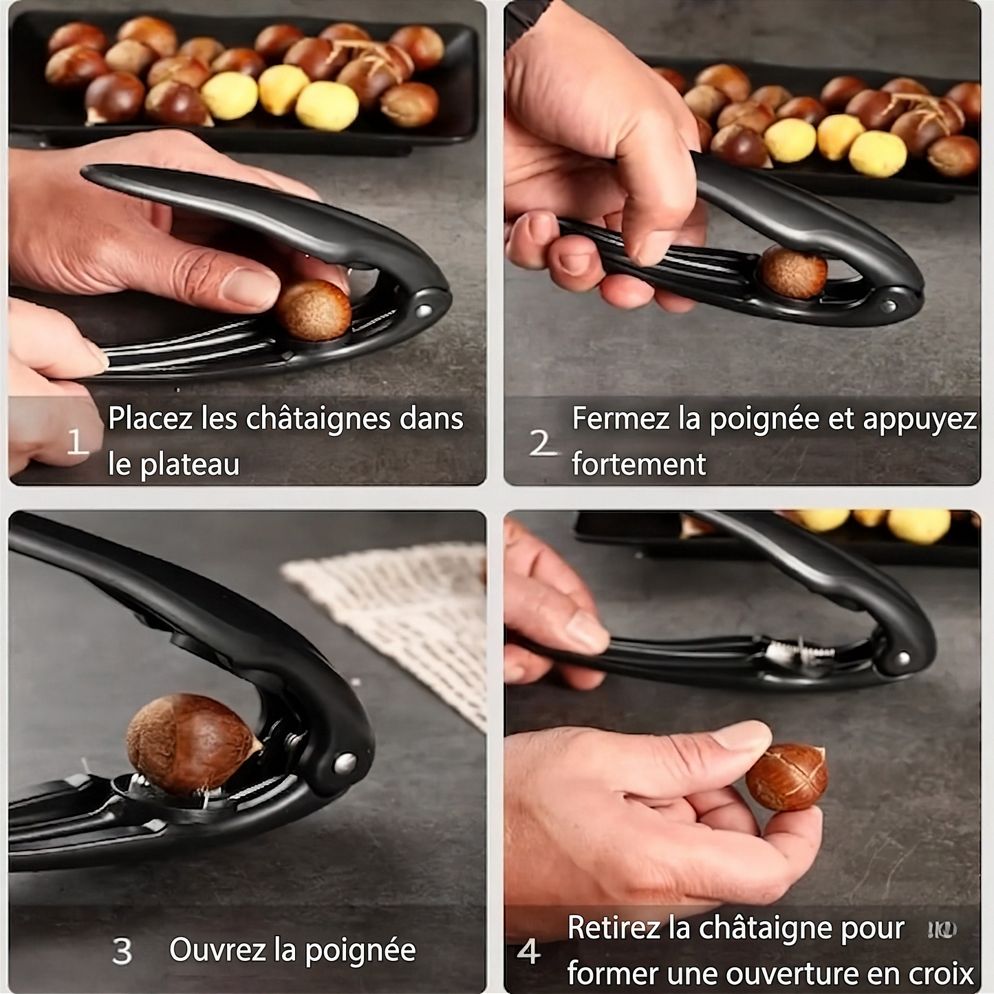 CastagNut – Éplucheur ergonomique de marrons et noix | Sûr & sans effort