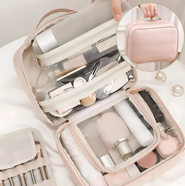 TrousseGlam – Trousse de maquillage multi-compartiments | Cuir PU imperméable