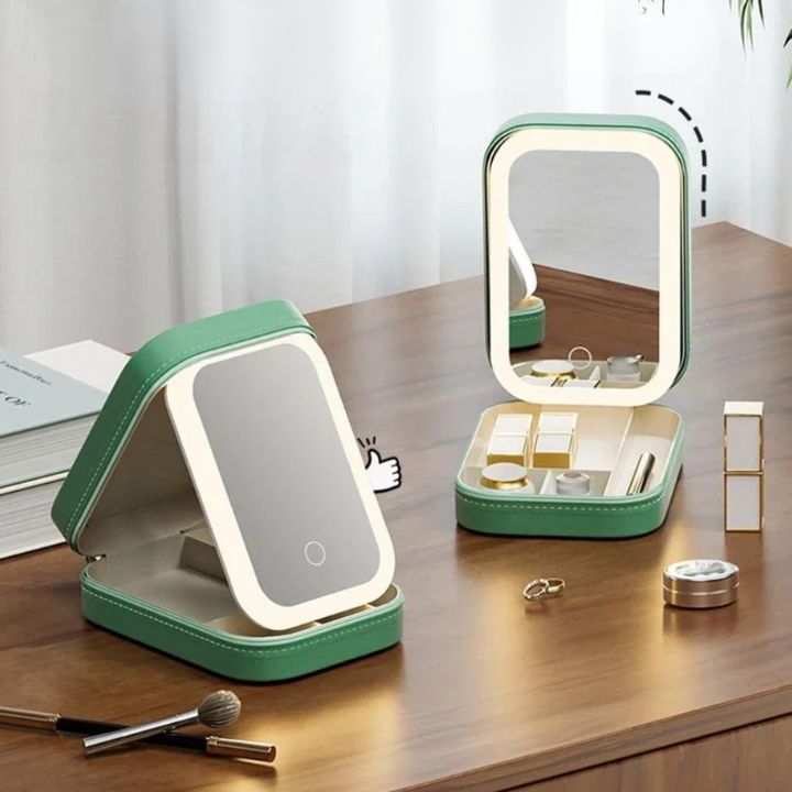 BelleTrousse — Trousse de Maquillage avec Miroir LED Intégré | 3 Modes d’Éclairage | Rechargeable USB