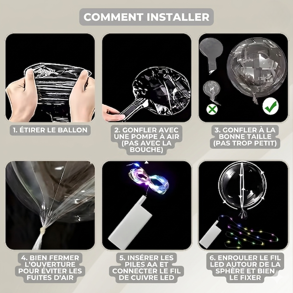 PartyGlow – Ballons LED transparents réutilisables | Lumière chaude pour fêtes et événements