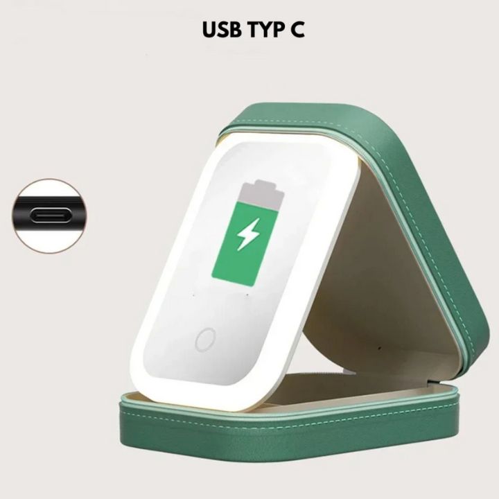 BelleTrousse — Trousse de Maquillage avec Miroir LED Intégré | 3 Modes d’Éclairage | Rechargeable USB
