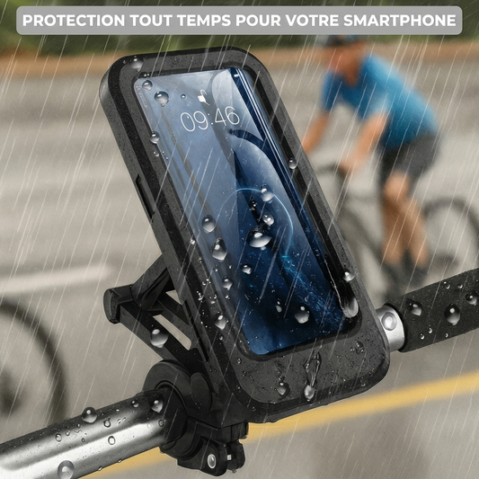 VéloGuard — Support Téléphone Imperméable pour Vélo & Moto | Rotation 360° | Compatible iPhone & Android
