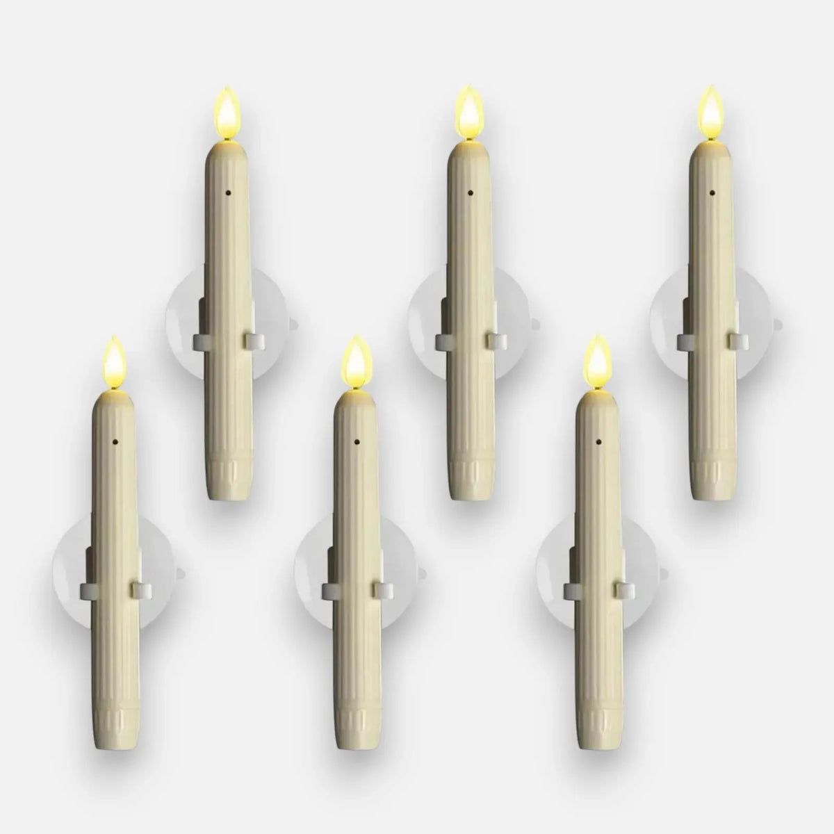 6er-Set LED-Fensterkerzen mit Dämmerungssensor – Realistische, warmweiß flackernde Flamme für gemütliche Abende