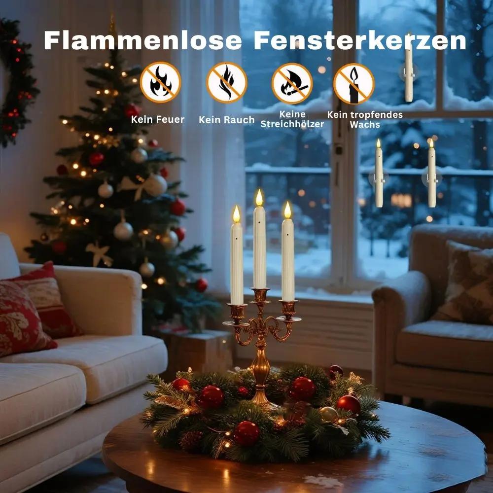 6er-Set LED-Fensterkerzen mit Dämmerungssensor – Realistische, warmweiß flackernde Flamme für gemütliche Abende