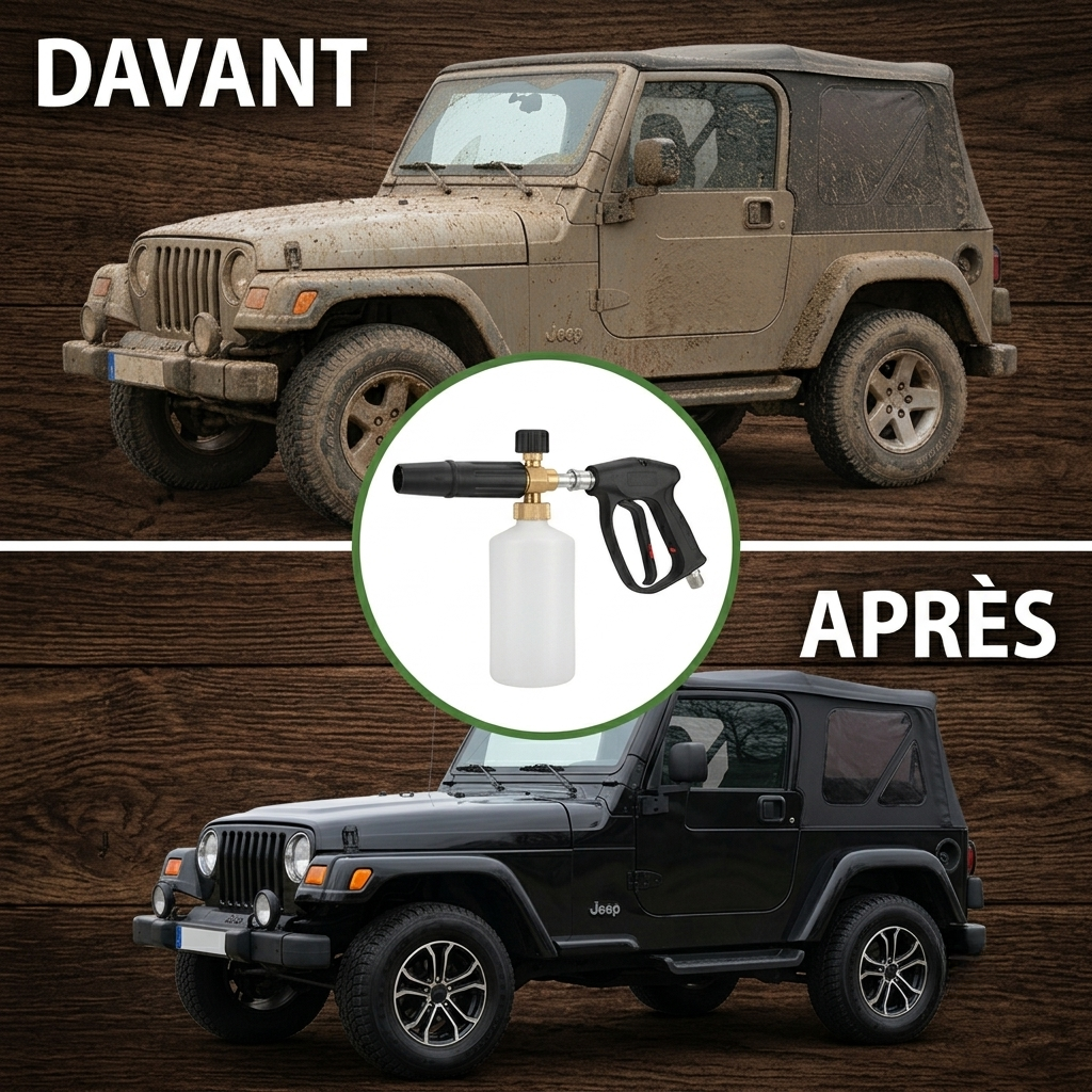 JetVert – Lance haute pression pour tuyau de jardin | Buse 360° | Nettoyage sans électricité