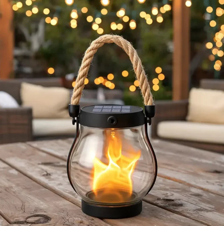 SolLantern — Lanterne Solaire à Effet Flamme | Capteur Crépuscule | Résistante aux Intempéries | Veromora