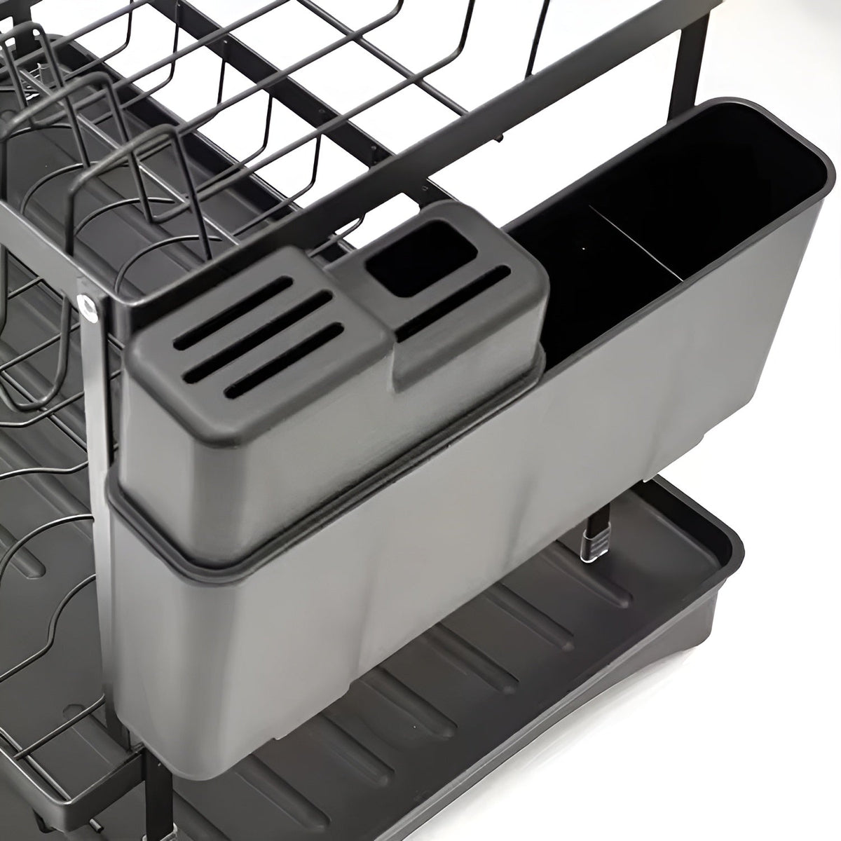 EgouttNet — Égouttoir à Vaisselle 2 Niveaux en Acier | Drainage Intégré | Noir | Veromora
