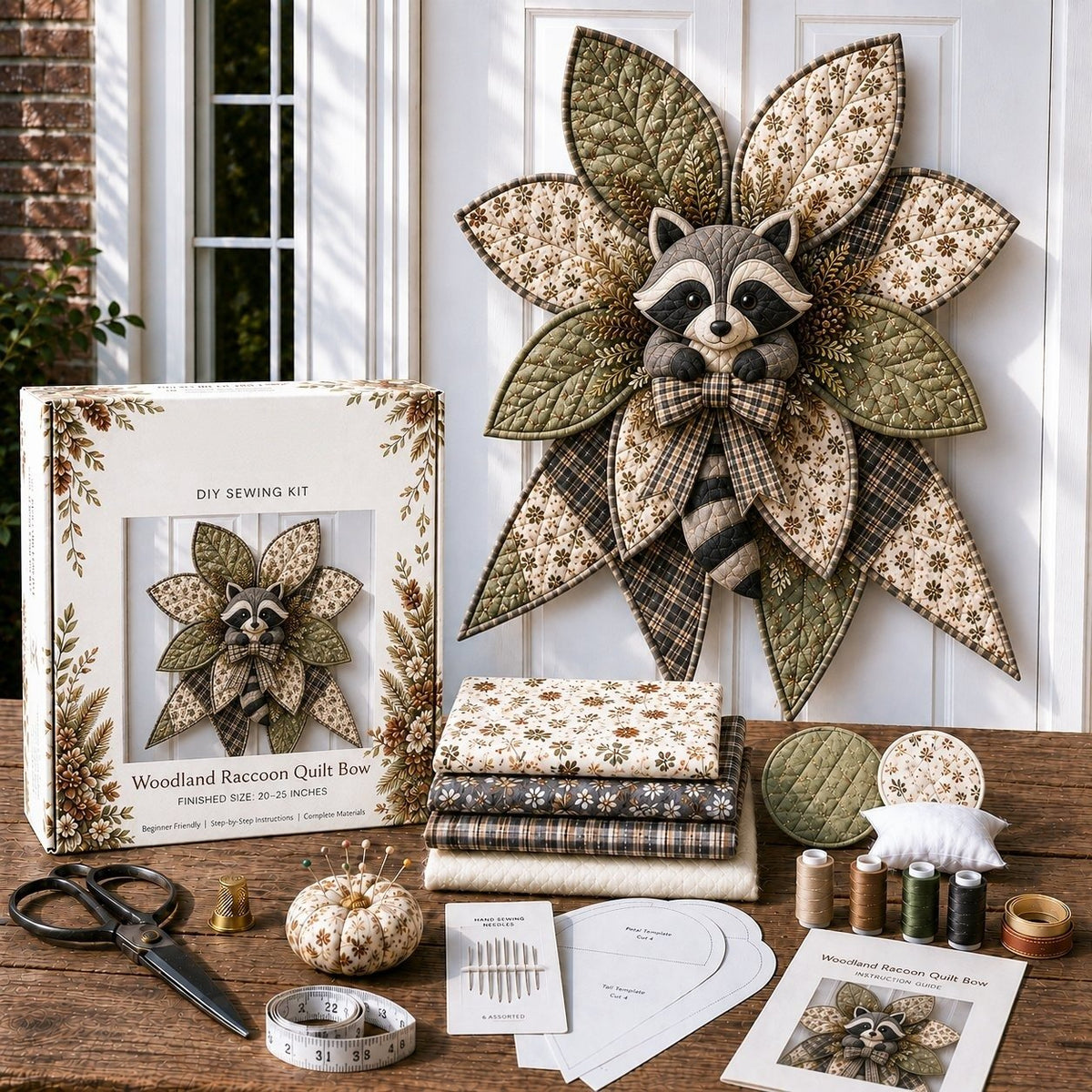 BowCraft — Kit de Couture Couronne de Porte | 13 Motifs Animaux | Complet pour Débutants | Veromora