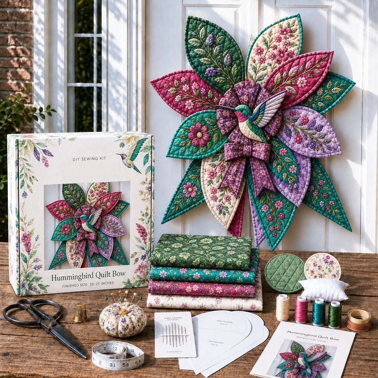 BowCraft — Kit de Couture Couronne de Porte | 13 Motifs Animaux | Complet pour Débutants | Veromora