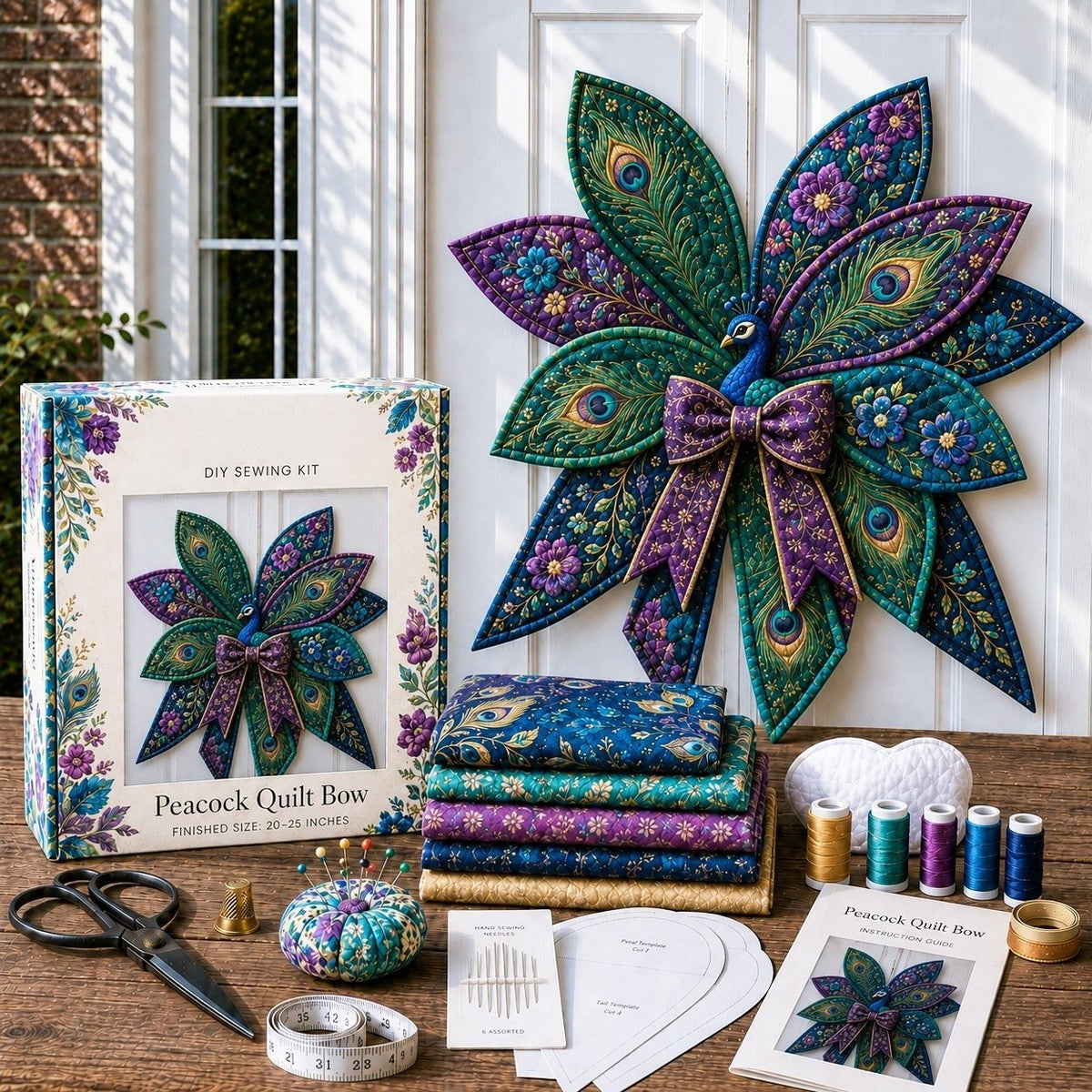 BowCraft — Kit de Couture Couronne de Porte | 13 Motifs Animaux | Complet pour Débutants | Veromora