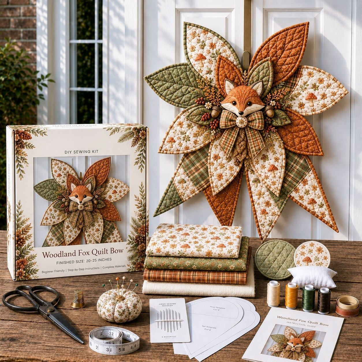 BowCraft — Kit de Couture Couronne de Porte | 13 Motifs Animaux | Complet pour Débutants | Veromora