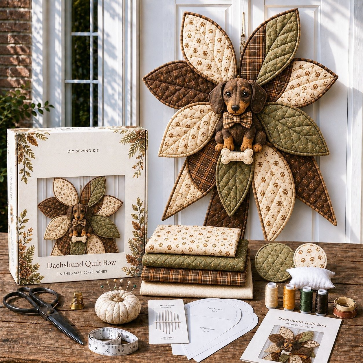 BowCraft — Kit de Couture Couronne de Porte | 13 Motifs Animaux | Complet pour Débutants | Veromora