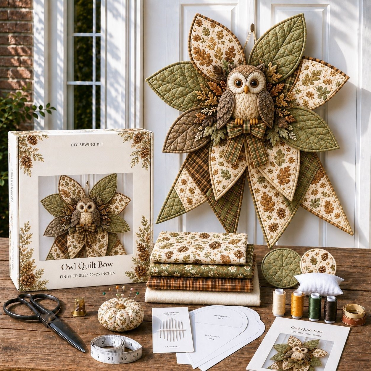 BowCraft — Kit de Couture Couronne de Porte | 13 Motifs Animaux | Complet pour Débutants | Veromora