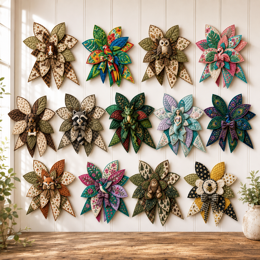 BowCraft — Kit de Couture Couronne de Porte | 13 Motifs Animaux | Complet pour Débutants | Veromora