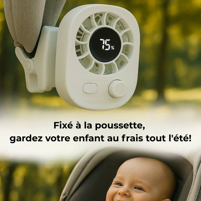 Mini Ventilateur à Clip avec Batterie | Petit & Silencieux | FraîchClip