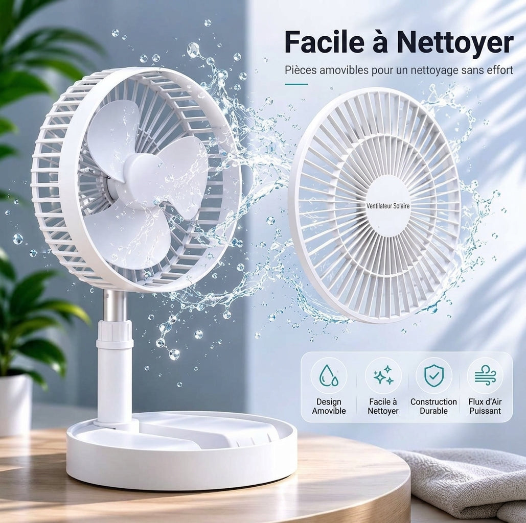 Ventilateur USB Pliable avec Batterie | Silencieux & Portable | VentiFold