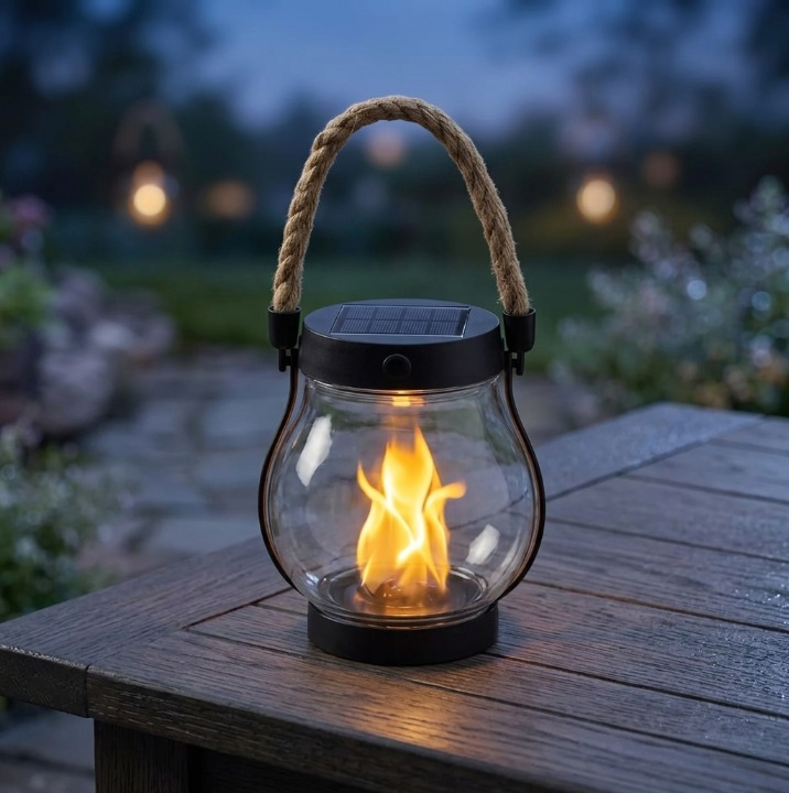 SolLantern — Lanterne Solaire à Effet Flamme | Capteur Crépuscule | Résistante aux Intempéries | Veromora