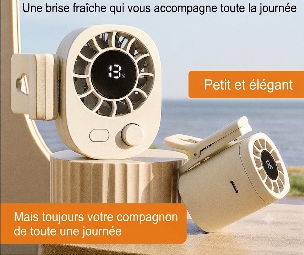 Mini Ventilateur à Clip avec Batterie | Petit & Silencieux | FraîchClip