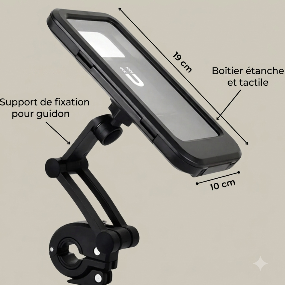 VéloGuard — Support Téléphone Imperméable pour Vélo & Moto | Rotation 360° | Compatible iPhone & Android