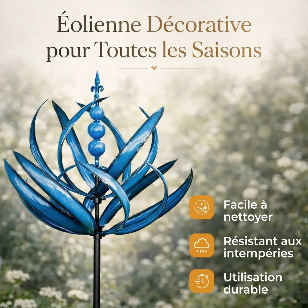LotusVent — Girouette Décorative en Métal | Design Lotus | Résistante aux Intempéries | Jardin & Terrasse | Veromora