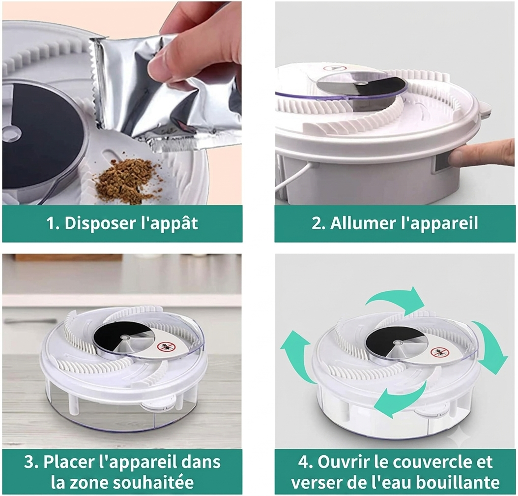 Volara – Piège à mouches rotatif sans produit chimique | Intérieur & extérieur