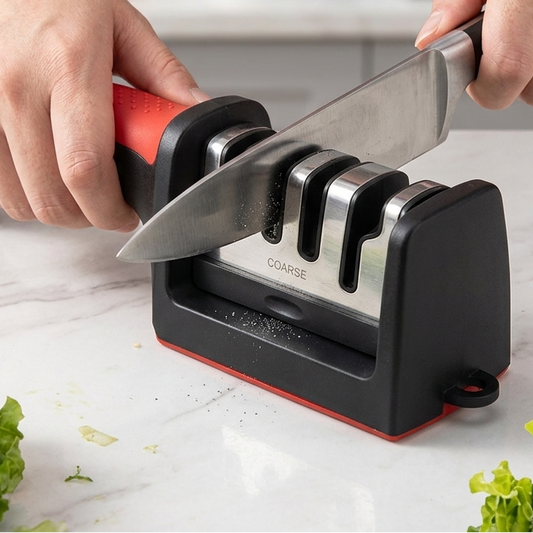 Aiguiseur de Couteaux 3 Étapes · Tranchant Parfait en 60 Secondes