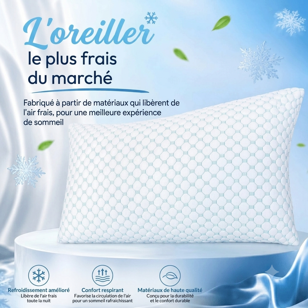 Sérène — Oreiller Ergonomique Réglable & Respirant