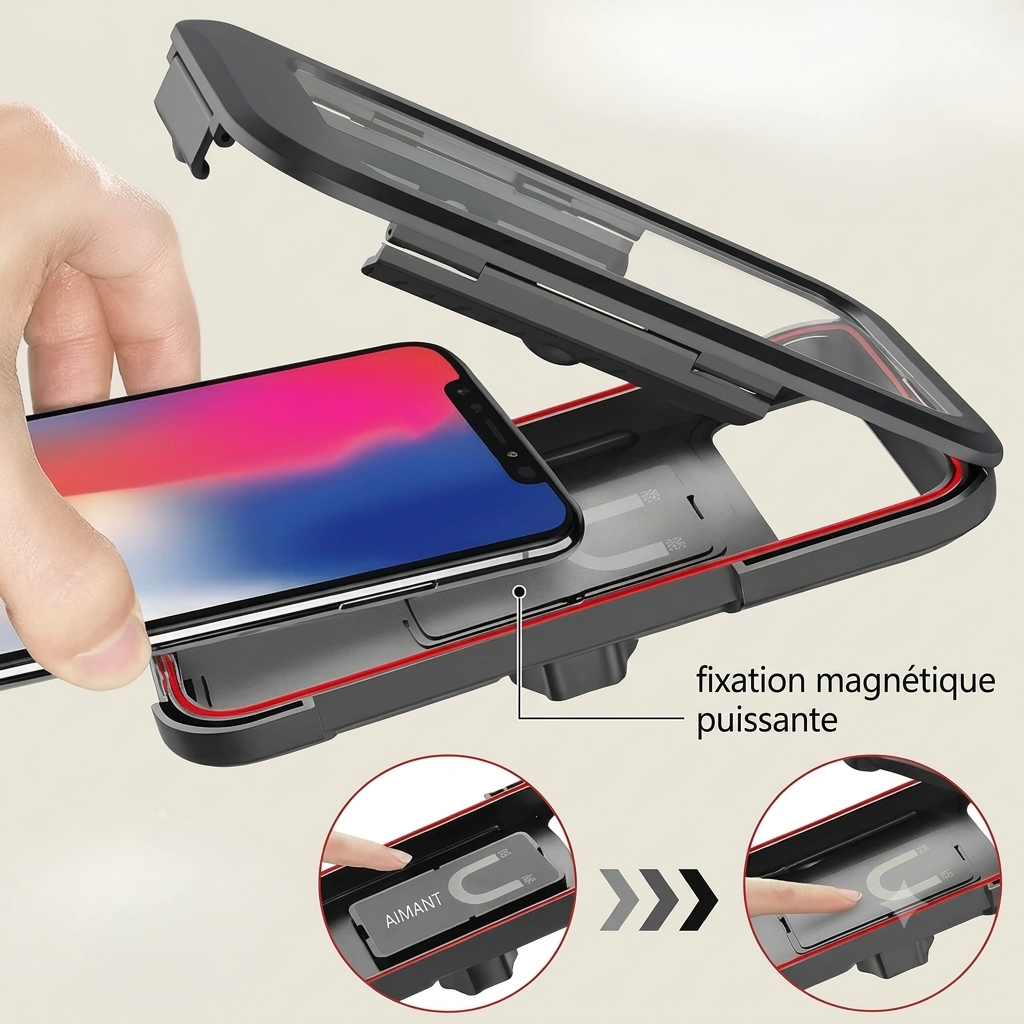 VéloGuard — Support Téléphone Imperméable pour Vélo & Moto | Rotation 360° | Compatible iPhone & Android