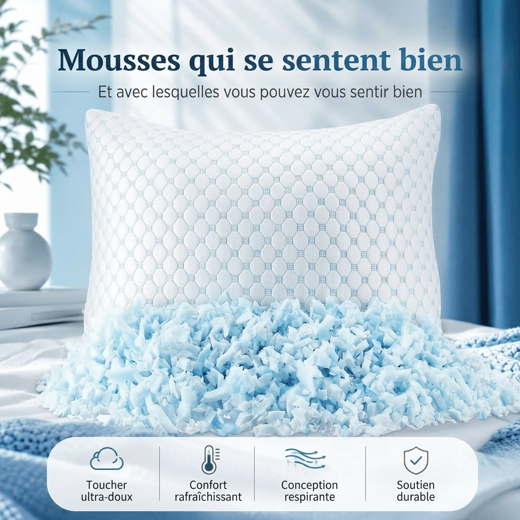Sérène — Oreiller Ergonomique Réglable & Respirant