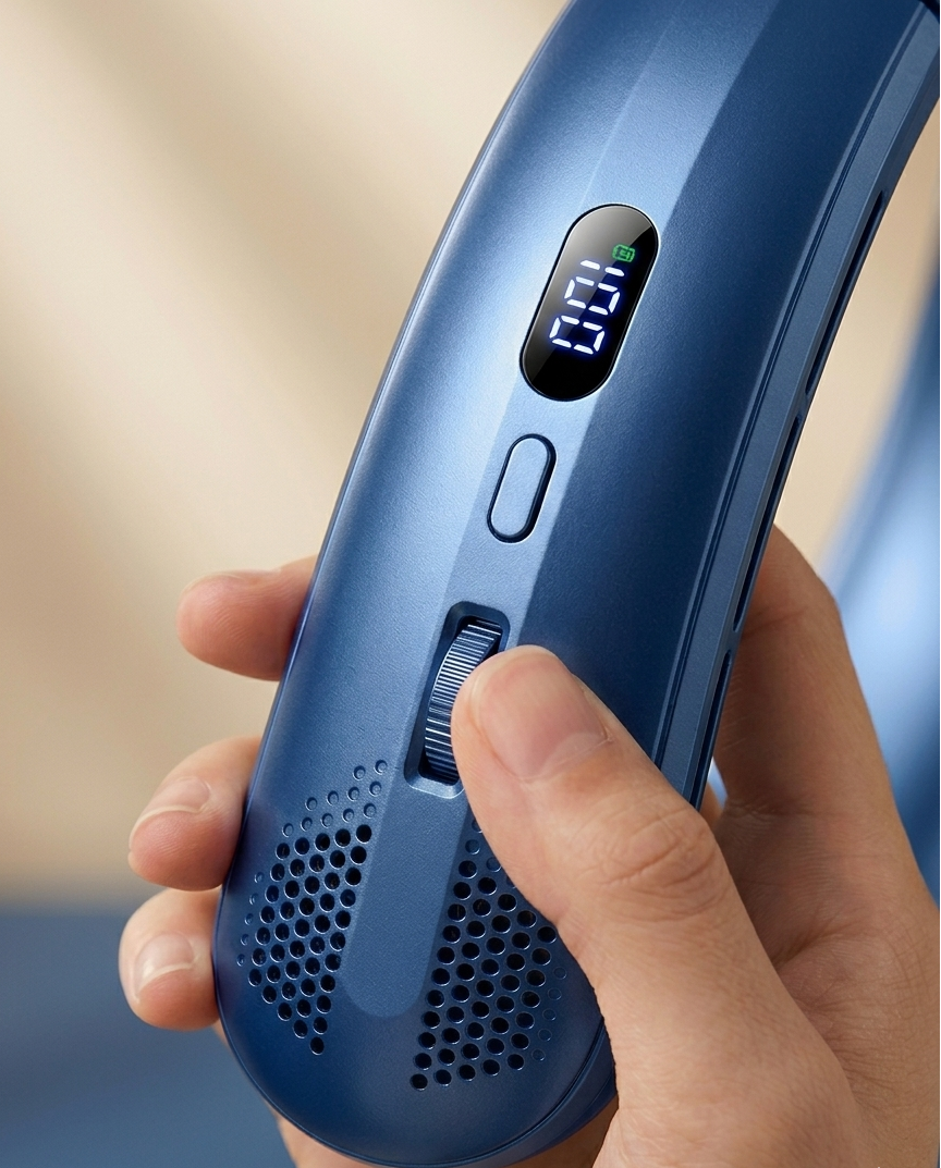 Ventilateur de Cou Sans Lames — Portable & Rechargeable