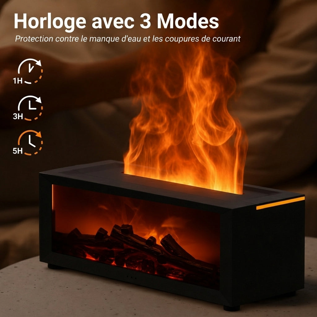 FlammeDoux — Diffuseur Aromatique à Flamme 3D | Vapeur d’Eau & Lumière d’Ambiance | 2-en-1 | Veromora