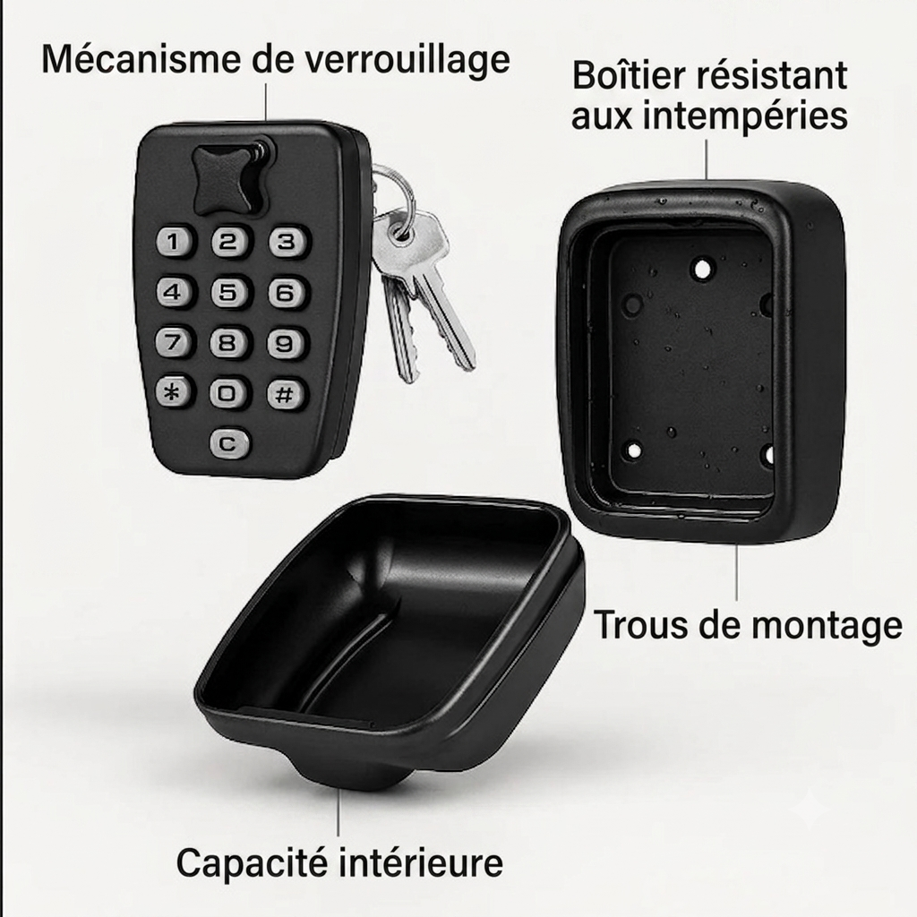 CléSafe – Boîte à clés sécurisée à code | Fixation murale | Extérieur & intérieur