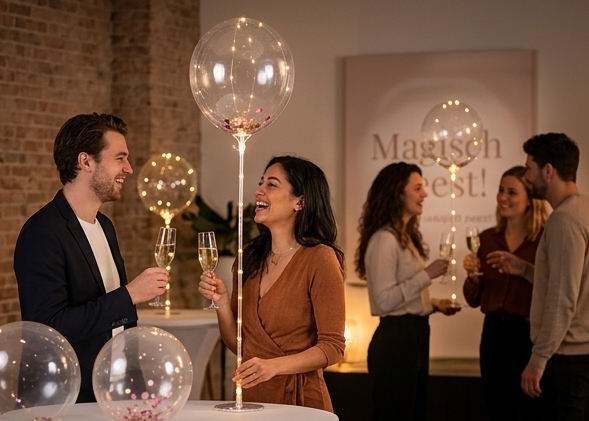 PartyGlow – Ballons LED transparents réutilisables | Lumière chaude pour fêtes et événements