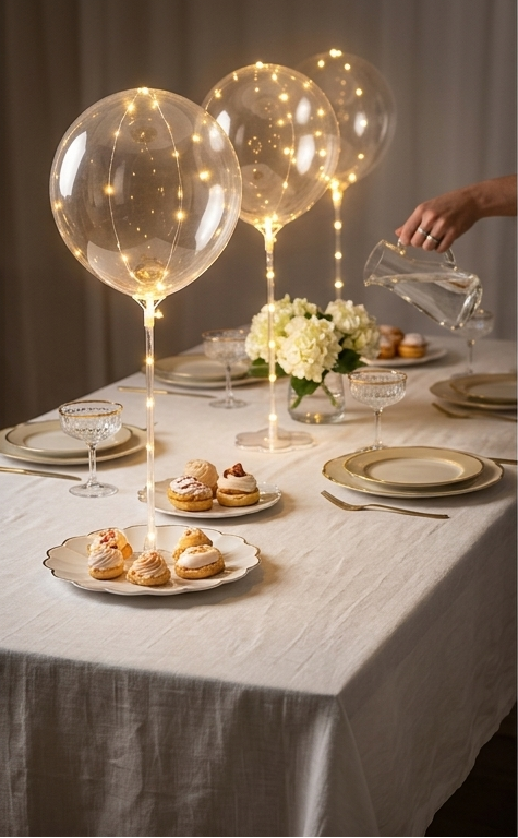 PartyGlow – Ballons LED transparents réutilisables | Lumière chaude pour fêtes et événements