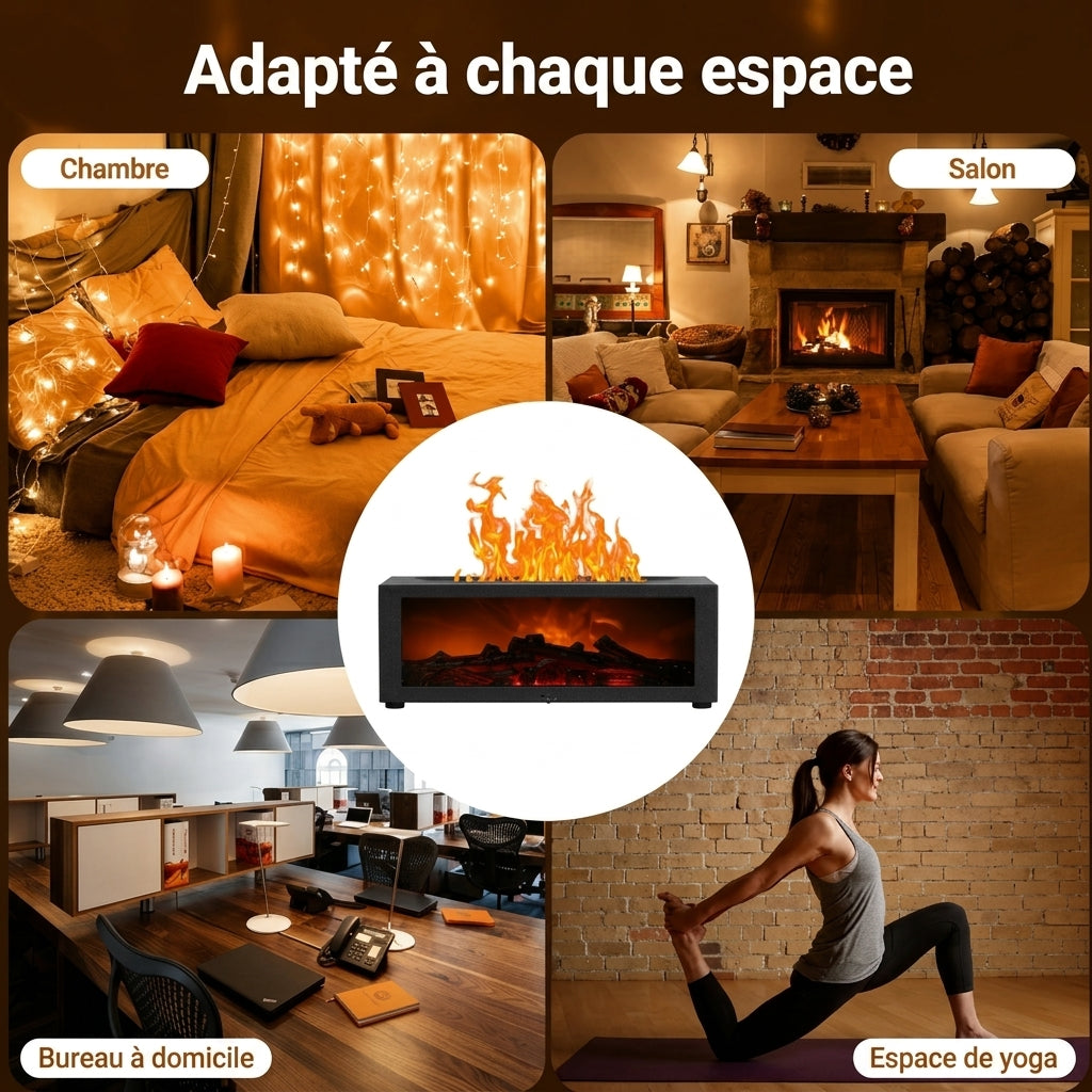 FlammeDoux — Diffuseur Aromatique à Flamme 3D | Vapeur d’Eau & Lumière d’Ambiance | 2-en-1 | Veromora