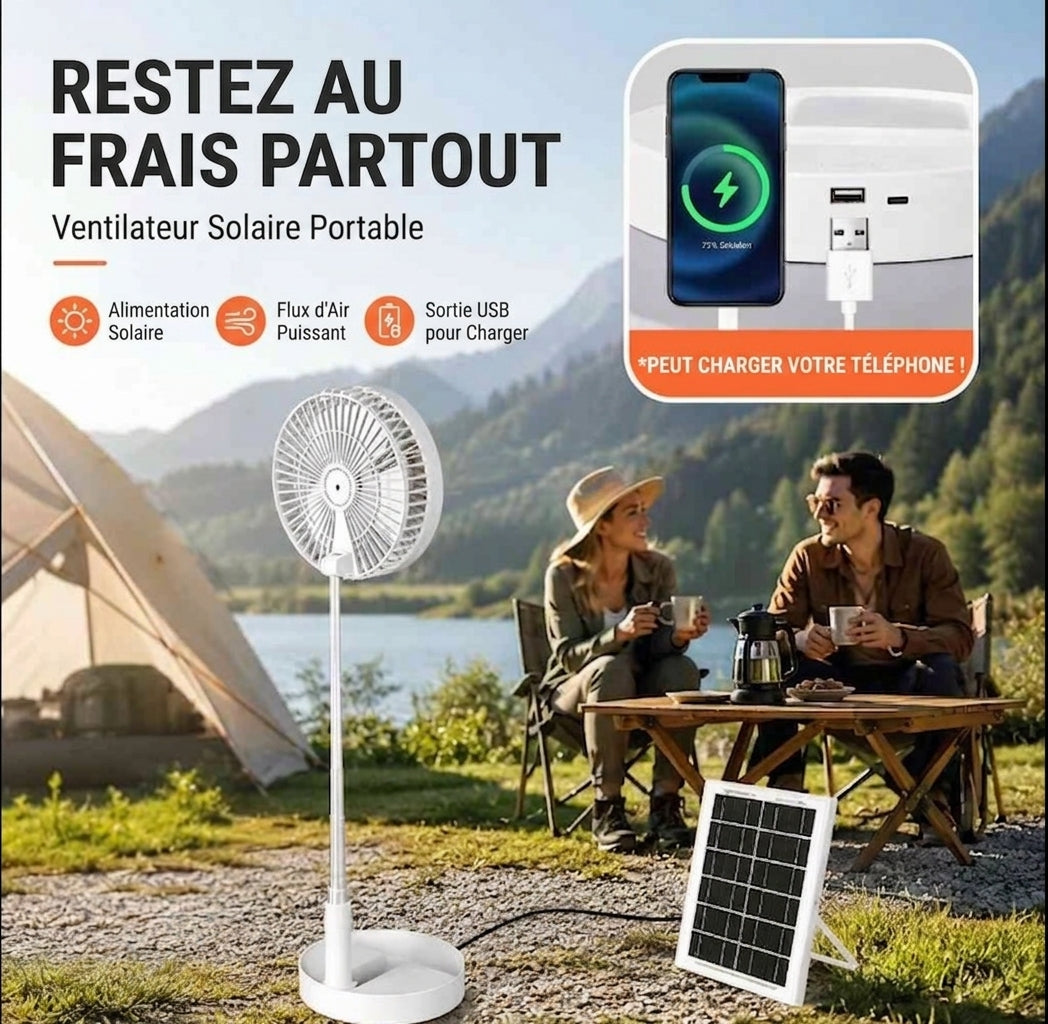 Ventilateur USB Pliable avec Batterie | Silencieux & Portable | VentiFold