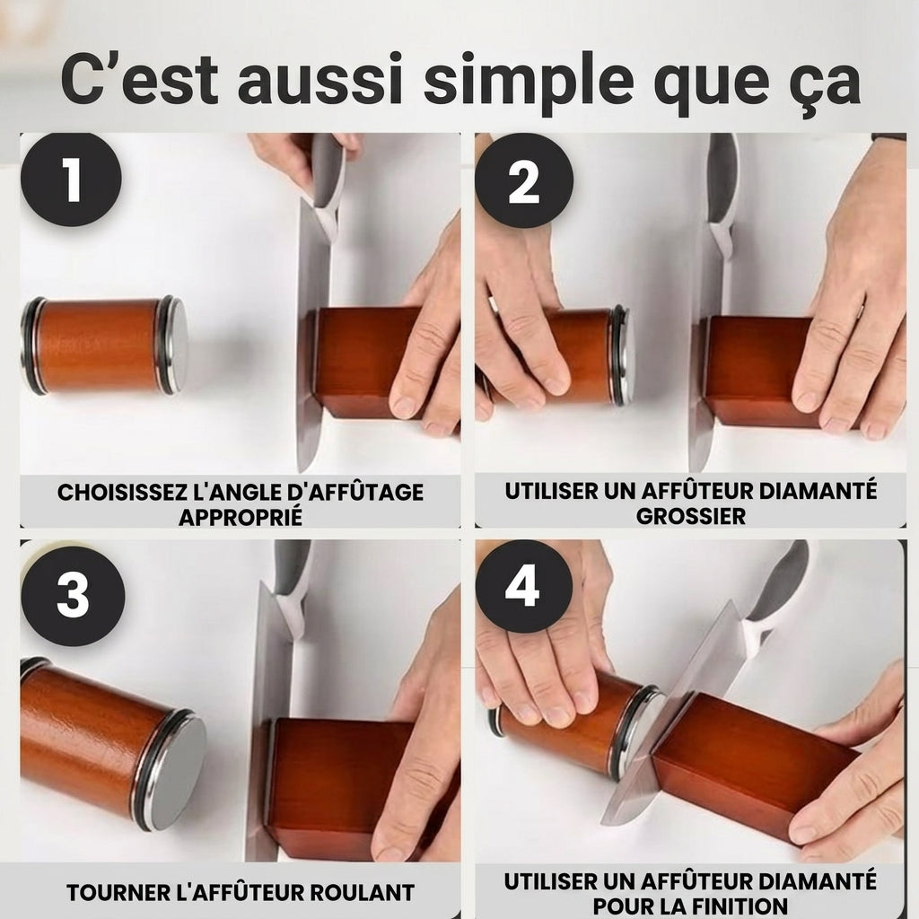 LameNet — Aiguiseur de Couteaux à Système Roulant | Disques Diamant | Angle 15–20° | Veromora