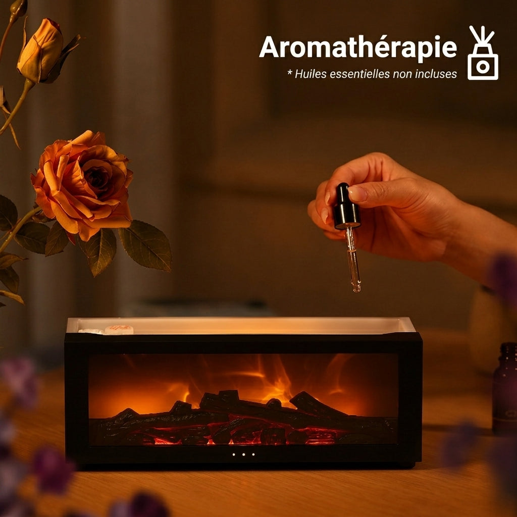 FlammeDoux — Diffuseur Aromatique à Flamme 3D | Vapeur d’Eau & Lumière d’Ambiance | 2-en-1 | Veromora