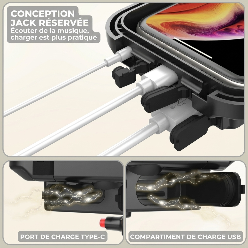 VéloGuard — Support Téléphone Imperméable pour Vélo & Moto | Rotation 360° | Compatible iPhone & Android