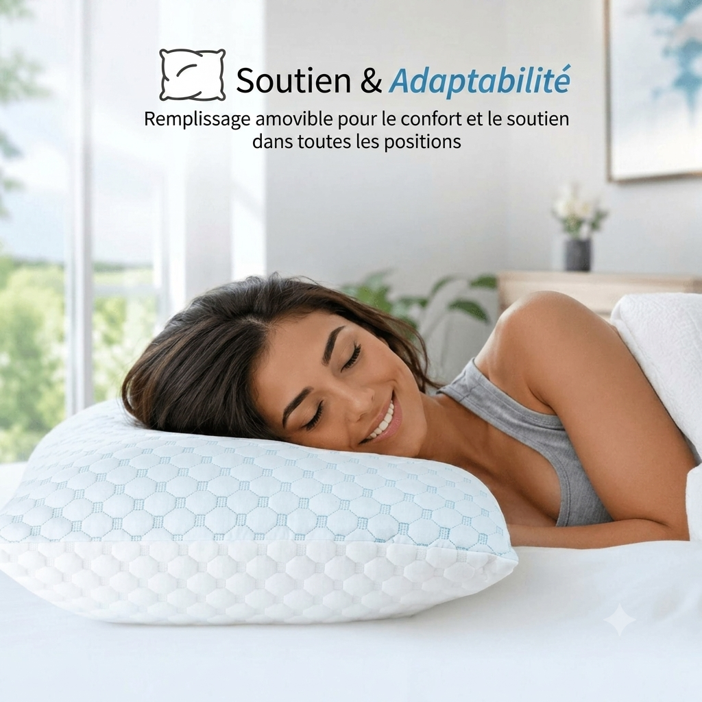 Sérène — Oreiller Ergonomique Réglable & Respirant