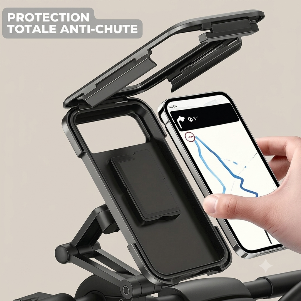 VéloGuard — Support Téléphone Imperméable pour Vélo & Moto | Rotation 360° | Compatible iPhone & Android